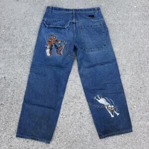 Vintage Y2K Paco Sport Baggy Denim Jeans Skate Loose Jnco Sz 36 RARE Grunge Fade